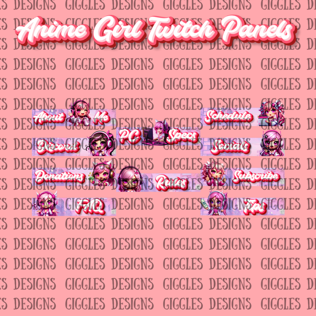 Anime Girl Streamer Panels | Cute Twitch, YouTube & Kick Panels