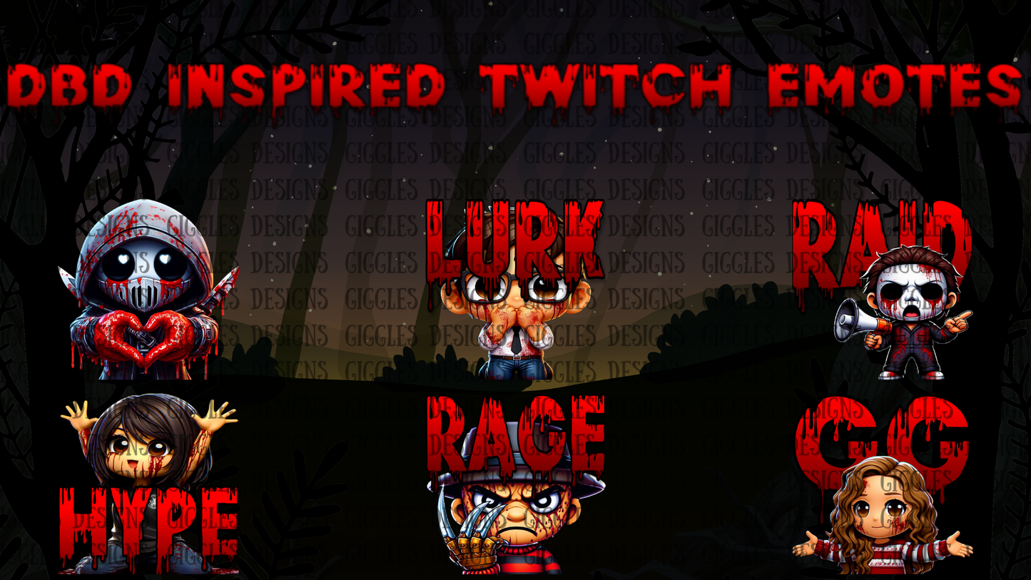 DBD Inspired Streamer Emotes | Horror Twitch & YouTube Emote Pack