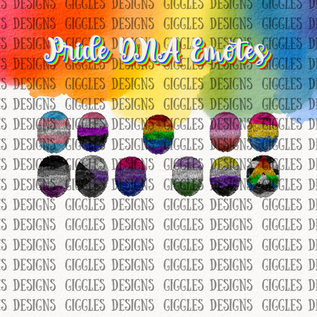 Pride DNA Fingerprint Emotes | Rainbow LGBTQ+ Twitch Pack