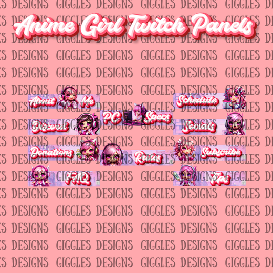 Anime Girl Streamer Panels | Cute Twitch, YouTube & Kick Panels