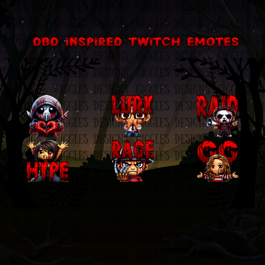 DBD Inspired Streamer Emotes | Horror Twitch & YouTube Emote Pack