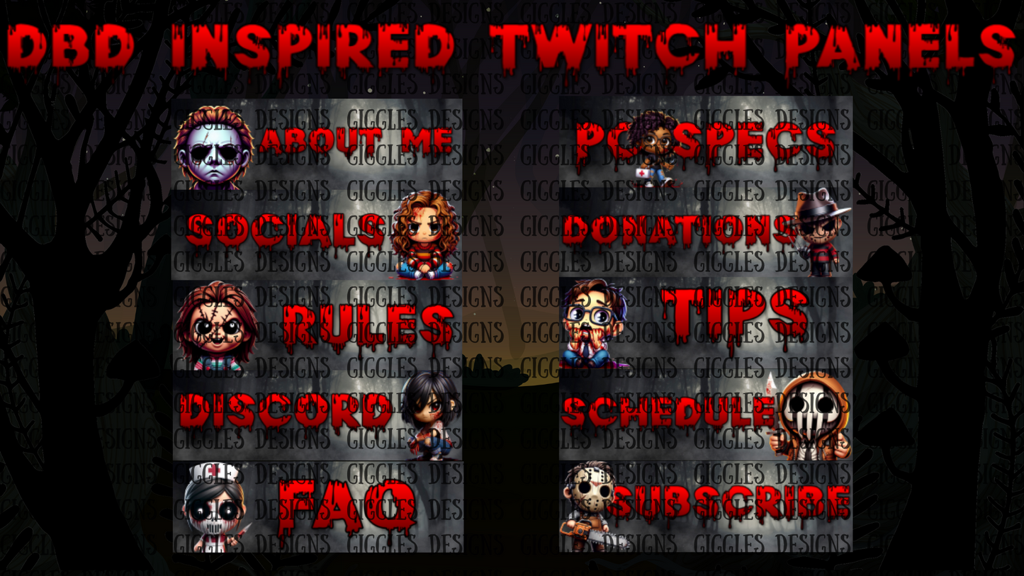DBD-Inspired Streamer Panels | Horror Game Twitch & YouTube Panels