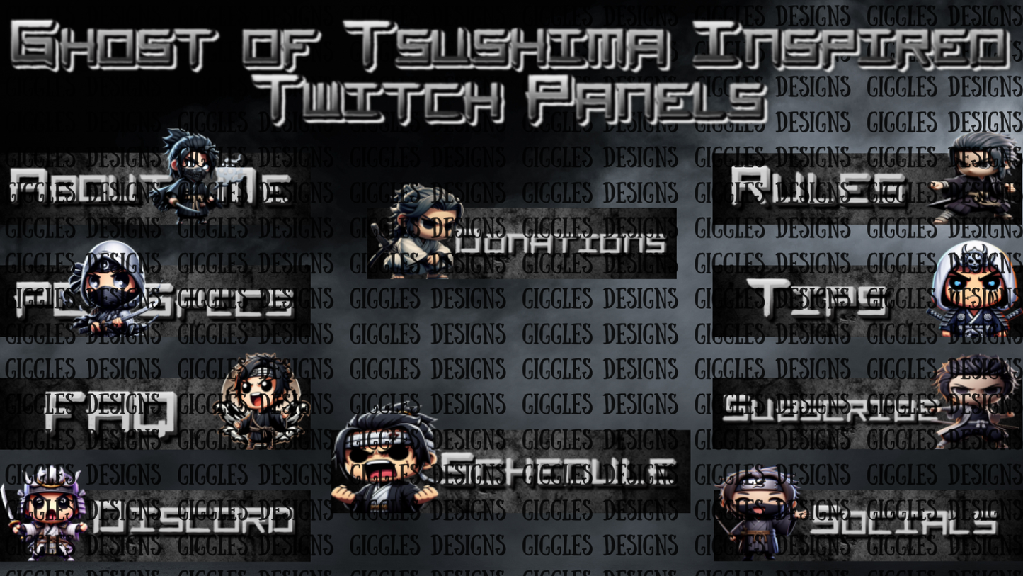 Ghost of Tsushima Inspired Stream Panels | Samurai Twitch & YouTube Overlays