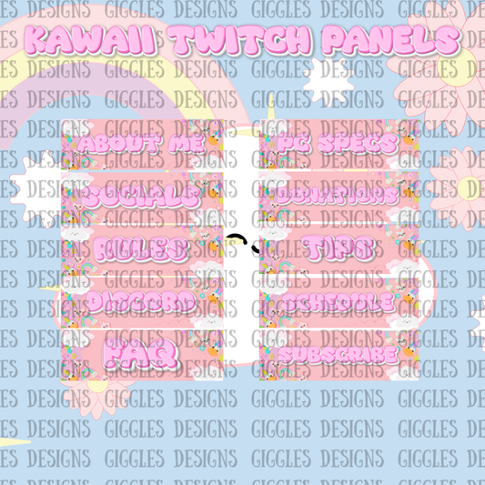 Kawaii Streamer Panels | Cute & Girly Twitch, YouTube & Kick Overlays
