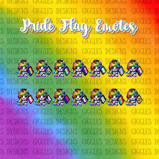 Pride Unicorn Flag Emotes | Rainbow LGBTQ+ Twitch & YouTube Pack
