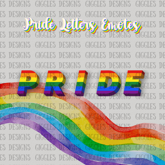 Pride Letters Emotes | Rainbow LGBTQ+ Twitch & YouTube Pack