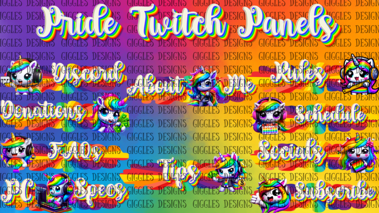 Pride Streamer Panels | Rainbow & LGBTQ+ Twitch, YouTube & Kick Overlays