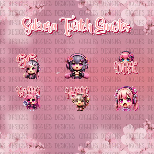 Sakura Streamer Emotes | Cherry Blossom Twitch & YouTube Pack
